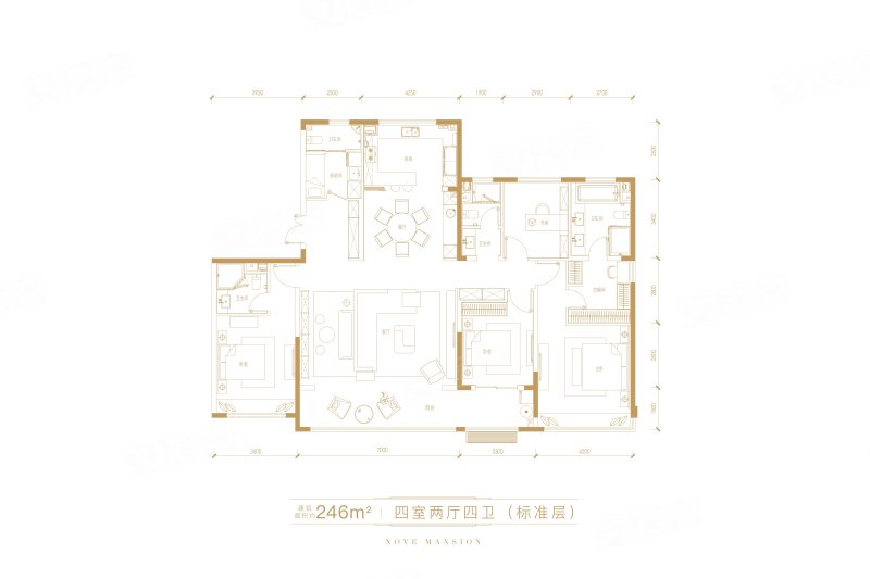 健康国际金级,中信泰富九庐二手房,861万,4室2厅,4卫,246平米-济南