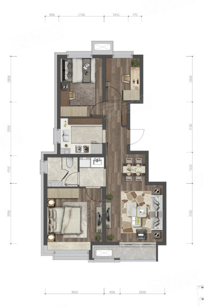 翡翠西湖(新房)3室2厅1卫90㎡东西295万