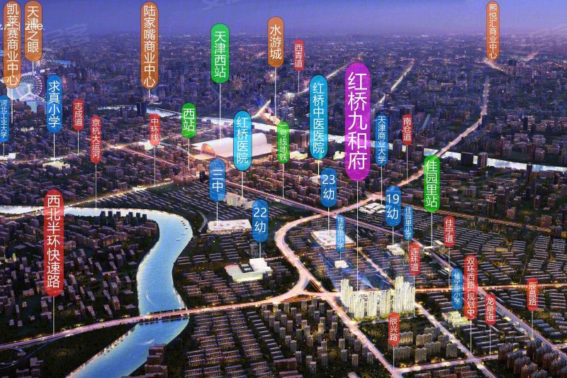 九和府(新房,双环路与佳宁道交口西北侧-天津九和府(新房)二手房