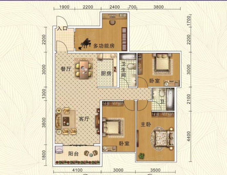 平南县海联名苑4室2厅2卫110㎡南北65万