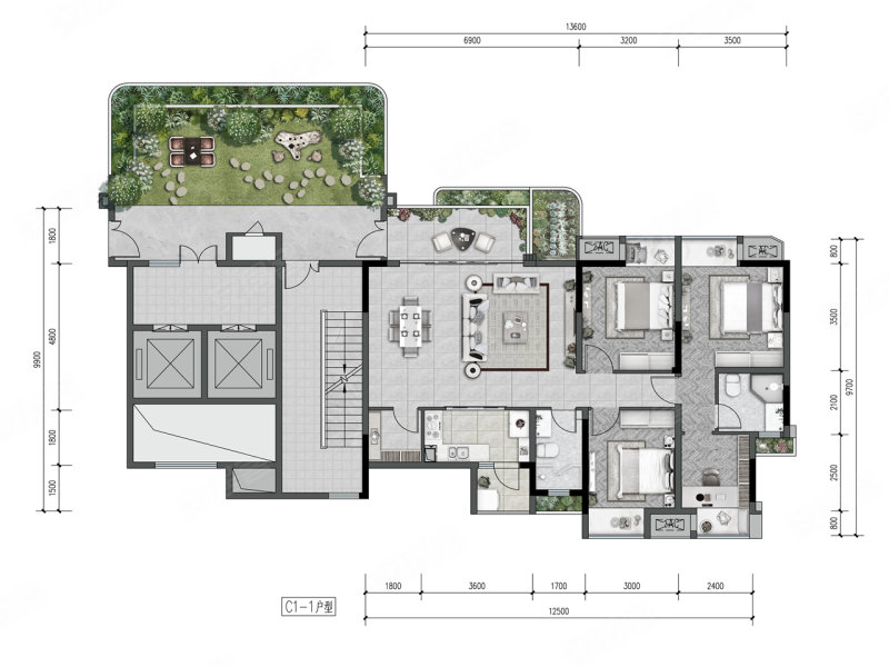 南开人民环绕,两江新区第四代建筑,空中花园,近轻轨龙湖天街