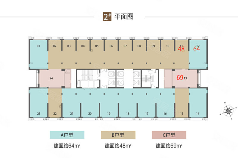 越秀星悦湾畔(新房)1室1厅1卫69㎡南北86万