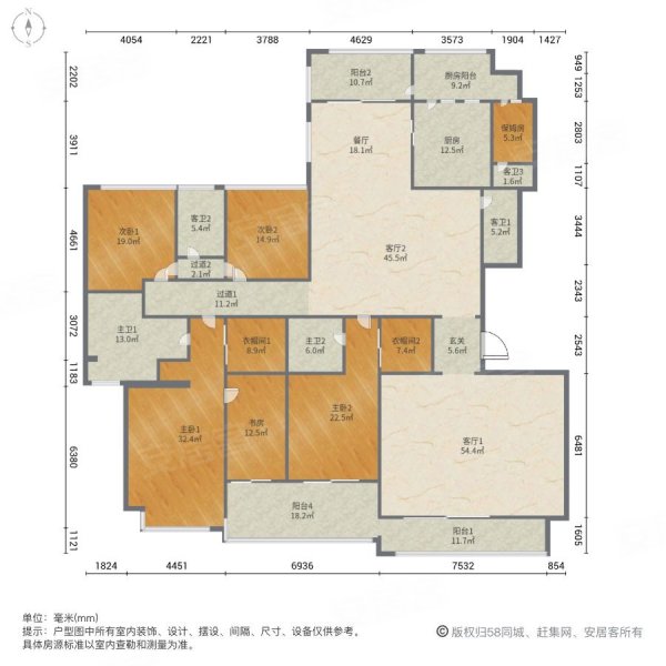 江北帝景湾,江景豪宅1万3单价,笋到爆,大平层5房,看中来秒