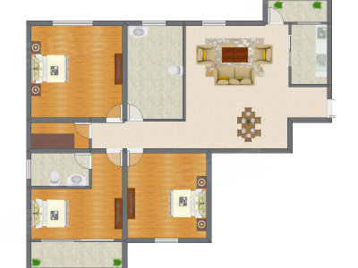 3室2厅 123.54平米