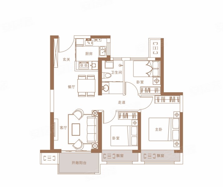 大正·水晶森林3室2厅1卫89㎡南114万