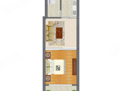 1室1厅 39.17平米