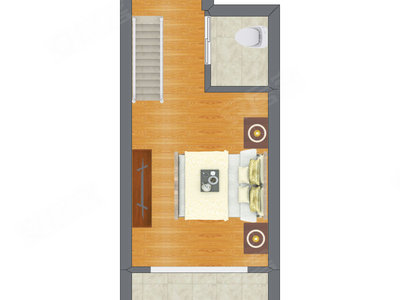 1室1厅 17.05平米户型图
