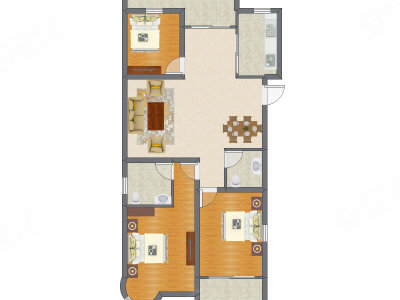 3室2厅 87.88平米