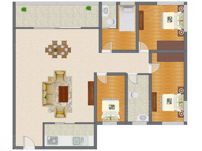 4室1厅 132.00平米