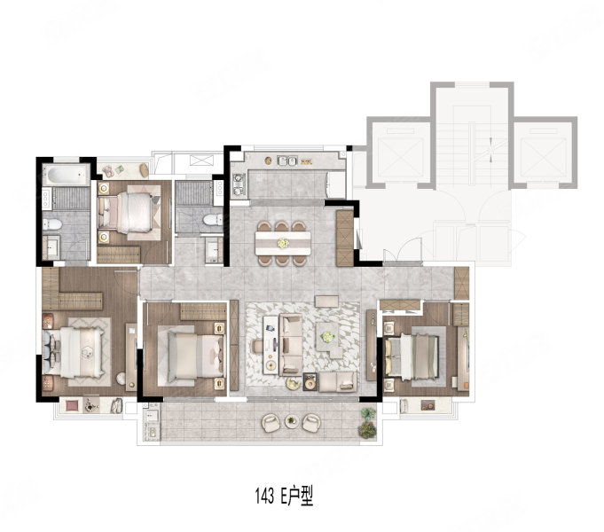 万科·溪望城4室2厅2卫143㎡南186万