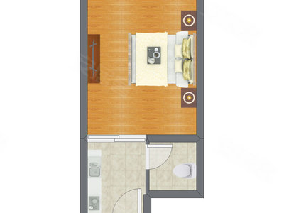 1室0厅 35.82平米户型图