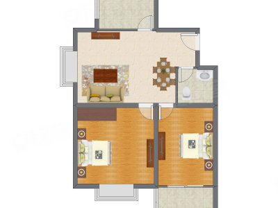 2室2厅 96.28平米