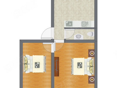2室0厅 48.00平米户型图