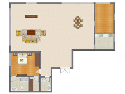 1室2厅 271.00平米户型图