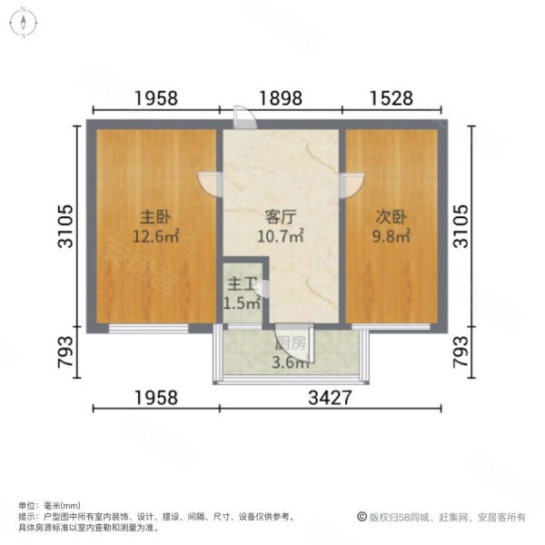 强宜里2室1厅1卫58㎡东南83万