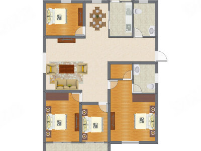 4室2厅 118.75平米