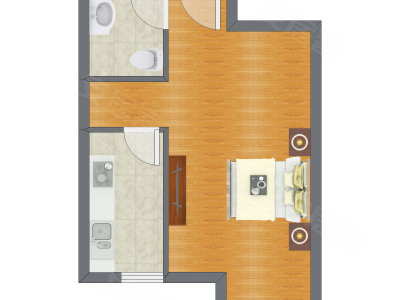 1室0厅 49.08平米户型图