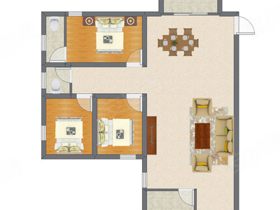 3室2厅 113.41平米