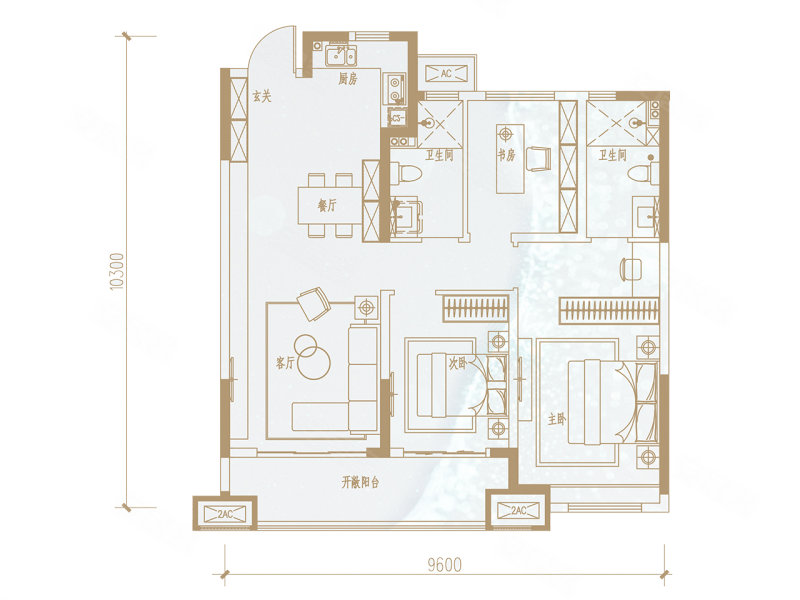 陕建锦泓府3室2厅2卫105㎡南北173万