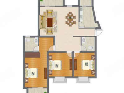 3室2厅 145.96平米