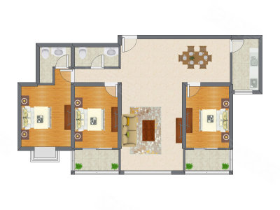 3室2厅 135.25平米户型图