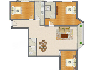 3室2厅 169.16平米