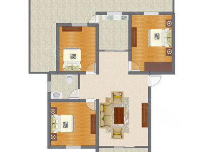 3室2厅 114.69平米