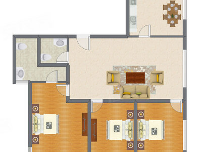 3室2厅 164.70平米
