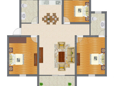 3室2厅 102.19平米