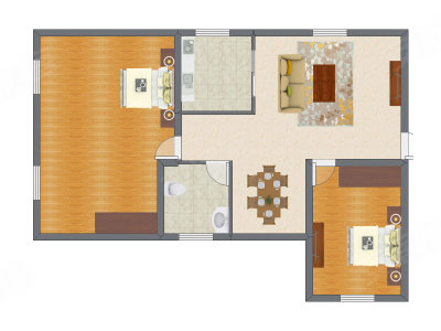 2室2厅 89.87平米