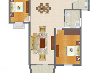 2室2厅 74.89平米