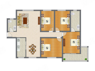 4室2厅 175.34平米