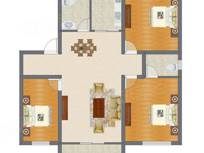 3室1厅 116.00平米
