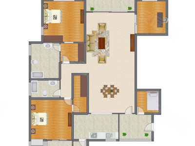 3室2厅 197.28平米