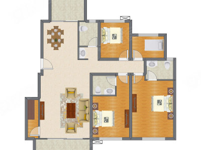 4室2厅 144.18平米