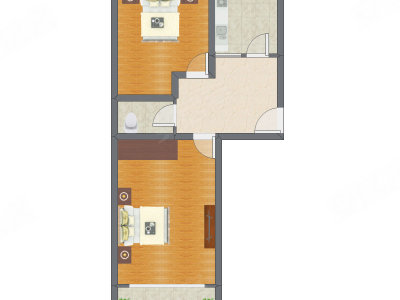 2室1厅 59.40平米