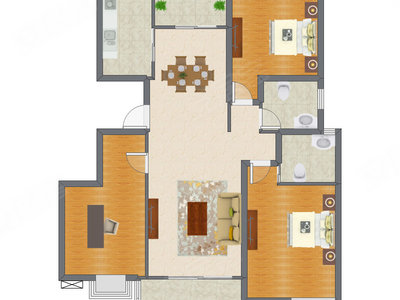 3室2厅 134.00平米