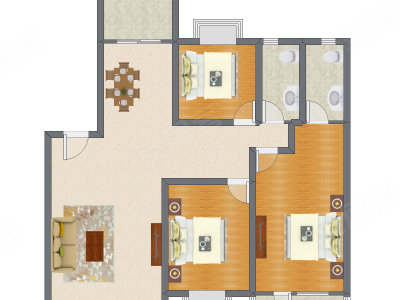 3室2厅 140.91平米