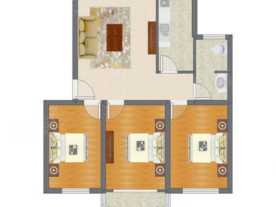 3室1厅 99.50平米