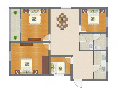 4室2厅 98.54平米