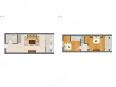 2室1厅 47.31平米