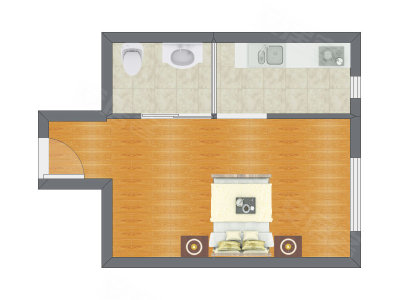 1室0厅 49.85平米户型图