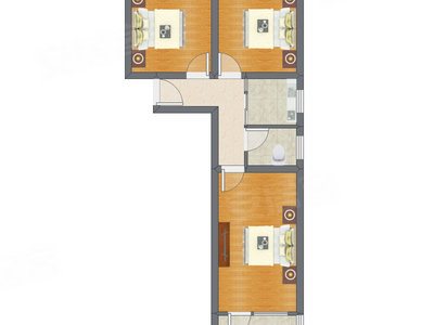 3室1厅 69.22平米