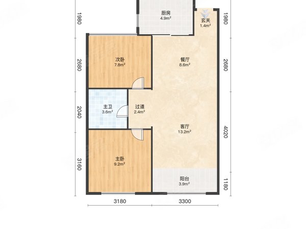 青岛市北兴隆路保利时代北区保利时代北区 2室1厅1卫 电梯房 77平米出租房源真实图片