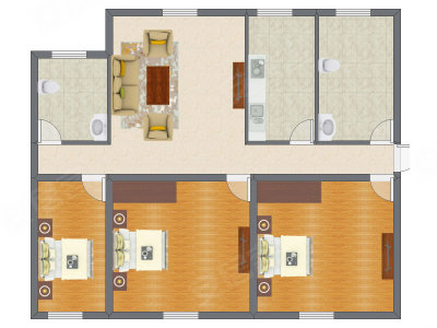 3室1厅 120.91平米