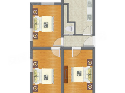 3室1厅 66.12平米