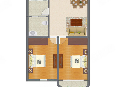 2室2厅 105.75平米