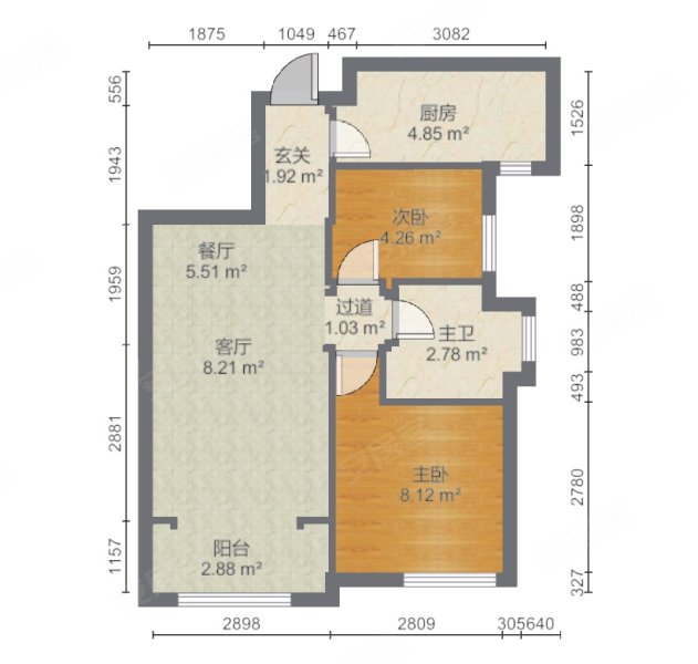 盛世睿园2室2厅0卫91.09㎡南145万