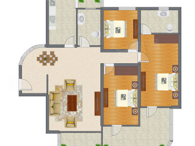 3室2厅 179.48平米户型图