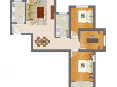 3室2厅 89.95平米